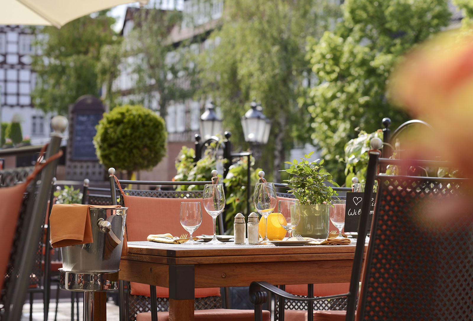 Sonne Terasse, Hotel Die Sonne Frankenberg.
