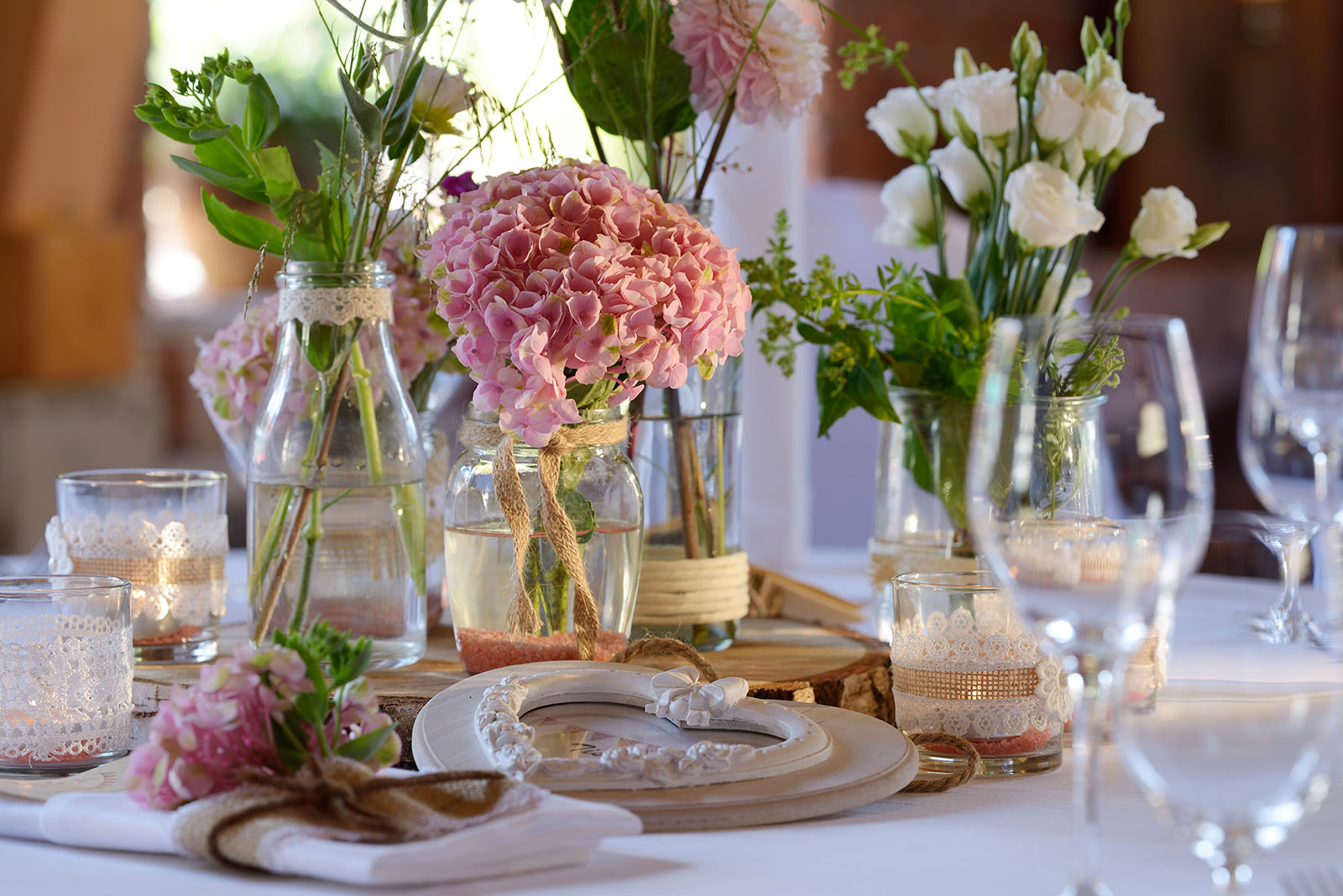Tischdeko Detail Hochzeit