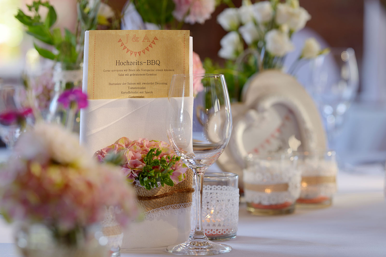 Tischdeko Detail BBQ-Hochzeit